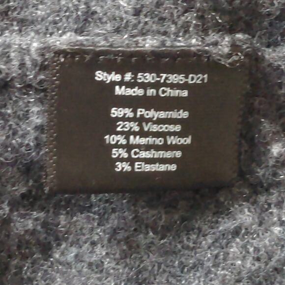 Jenni Kayne Charcoal Gray Marina Pullover Sweater Merino Wool Cashmere Blend - M - Picture 7 of 9